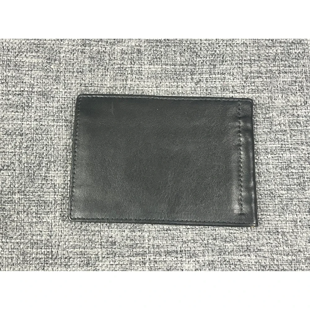 Lodis Black Leather Bifold Money Clip Wallet Made in Spain 6 Card Slots Slim